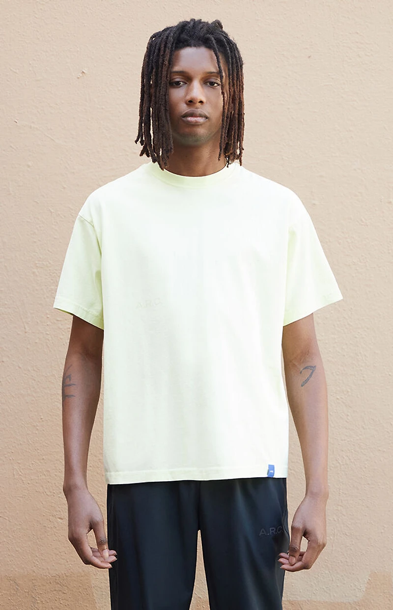 A.R.C. Pale Green Vintage Wash Heavyweight Cropped Boxy T-Shirt