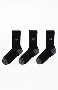 New Balance 3 Pack Black Active Crew Socks