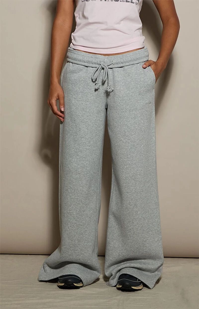 Pacsun Heather Grey Ultra Soft Fleece Baggy Sweatpants