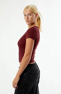 Your Favorite Marci Waffle Knit Crew Neck T-Shirt