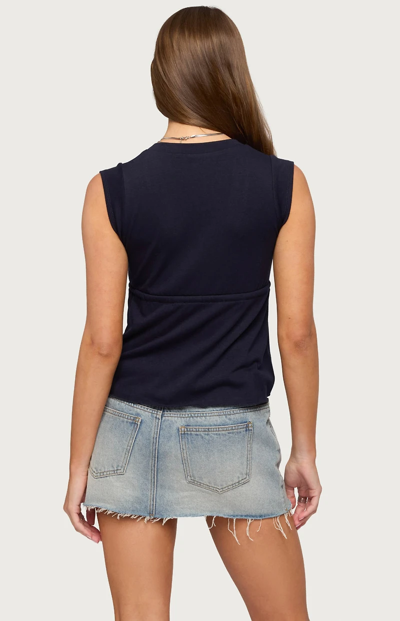 Edikted Rusanna V Neck Babydoll Top