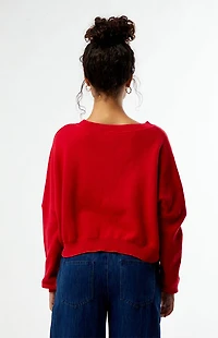 HYPE & VICE Georgia Bulldogs Ivy Knit Cropped Sweater