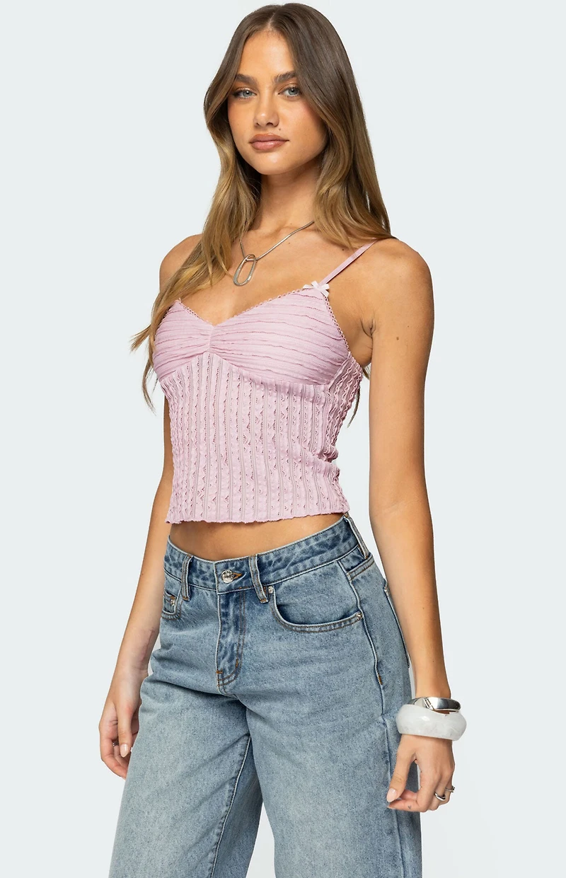 Edikted Aryah Ruffled Tank Top