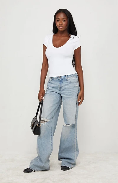 Your Favorite Lucy Deep V Short Sleeve Top