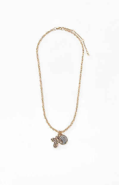 Pacsun Gold Cross Pendant Necklace