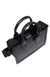 True Religion Debossed Logo Modern Tote Bag