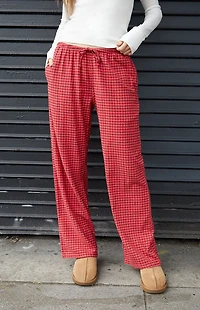 John Galt Red Plaid Flannel Baggy Pants