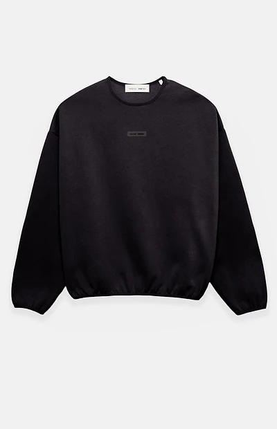 Fear of God ESSENTIALS Jet Black Modern Fit Fleece Crew Neck Sweatshirt