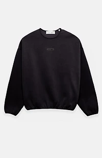 Fear of God ESSENTIALS Jet Black Modern Fit Fleece Crew Neck Sweatshirt
