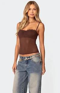 Edikted Elina Sheer Mesh Bra Top