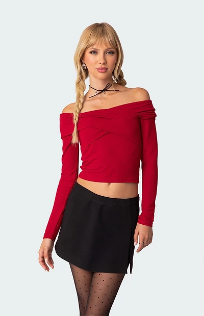 Edikted Crossover Off The Shoulder Top