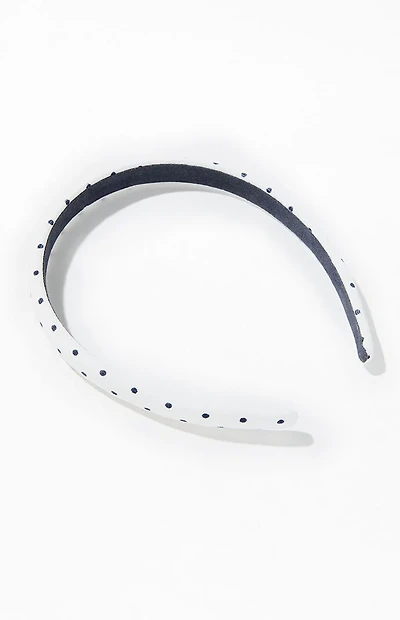 John Galt White and Black Polka Dot Headband
