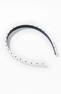 John Galt White and Black Polka Dot Headband
