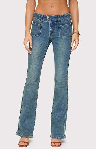 Edikted Mattea Low Rise Flared Jeans