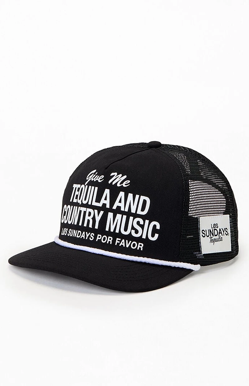 Los Sundays Black Tequila and Country Music Snapback Hat