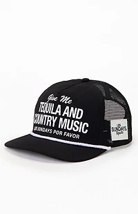 Los Sundays Black Tequila and Country Music Snapback Hat