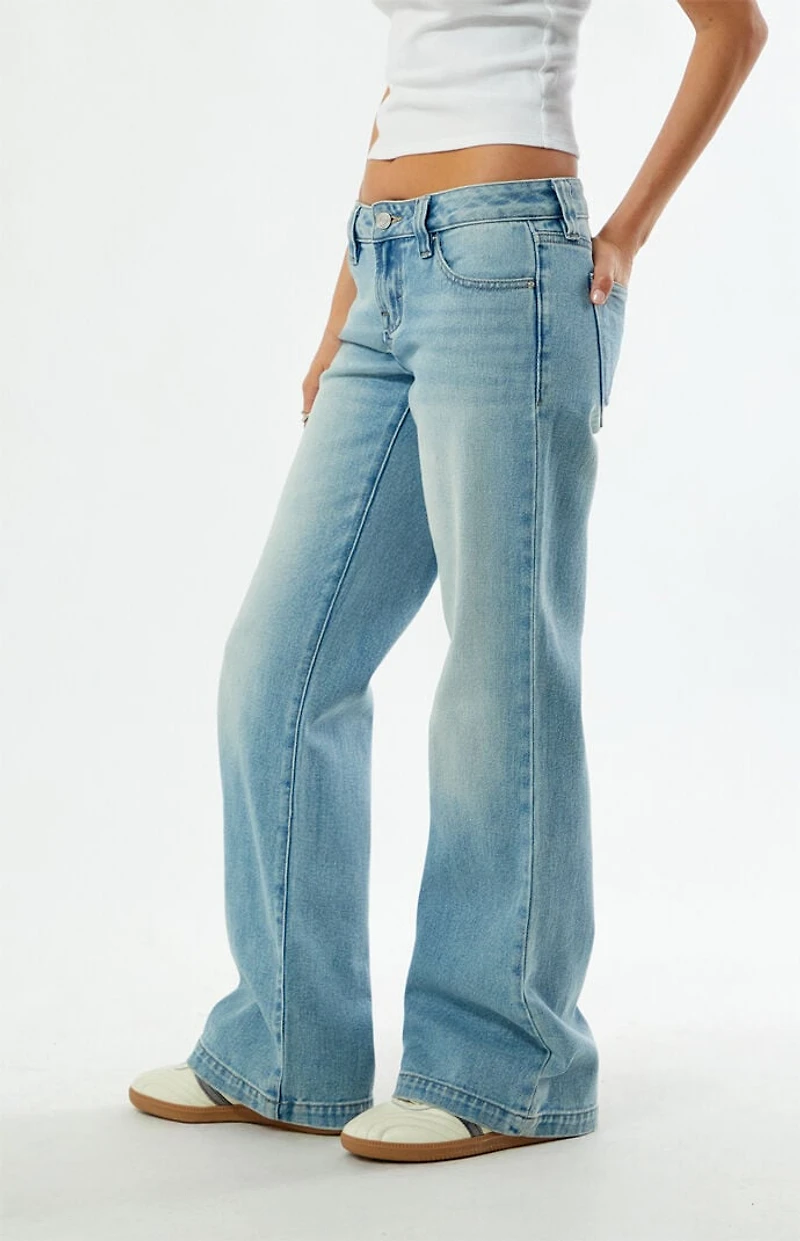 Pacsun Charlie Low Rise Baggy Bootcut Jeans Light Blue