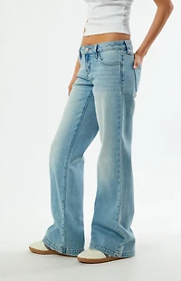 Pacsun Charlie Low Rise Baggy Bootcut Jeans Light Blue