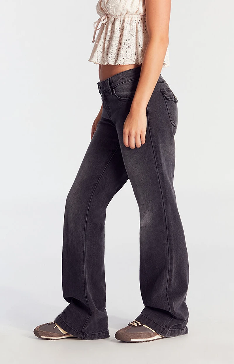 Pacsun Jade Low Rise Bootcut Jeans Button Tab Black