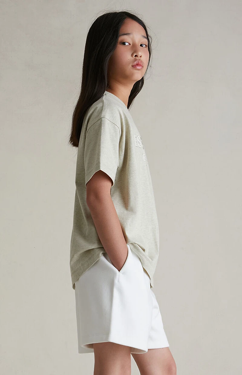 Fear of God ESSENTIALS Kids Cloud White Fleece Soccer Sweat Shorts