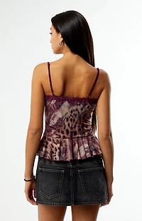 Third Charm Bobbi Lace Trim Ruffle Tank Top