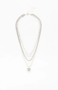 LA Hearts Iris Heart Layered Necklace
