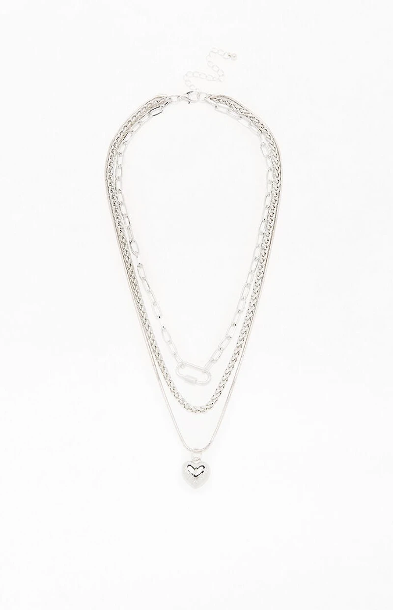 LA Hearts Iris Heart Layered Necklace