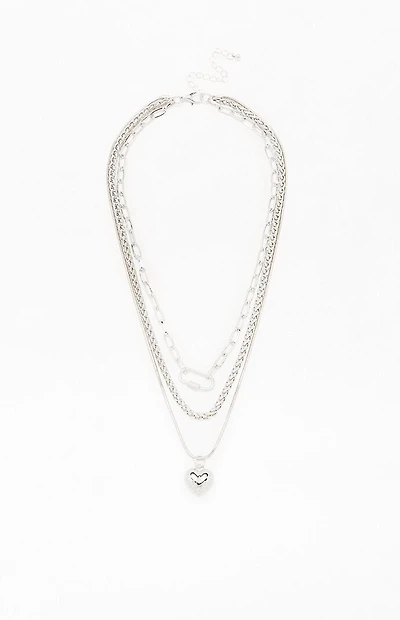 LA Hearts Iris Heart Layered Necklace