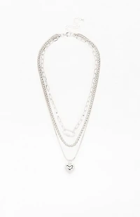 LA Hearts Iris Heart Layered Necklace
