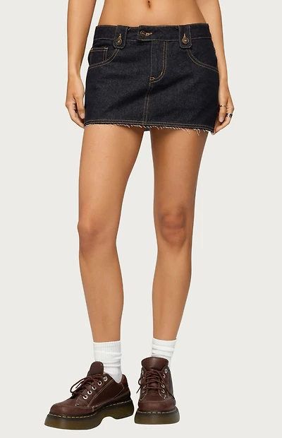 Edikted Noura Denim Mini Skirt