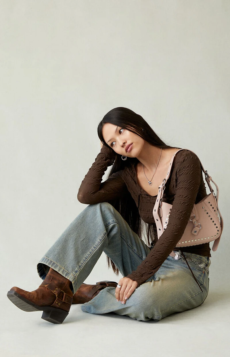 Pacsun Zoe Low Rise Girlfriend Jeans Light Blue Tint