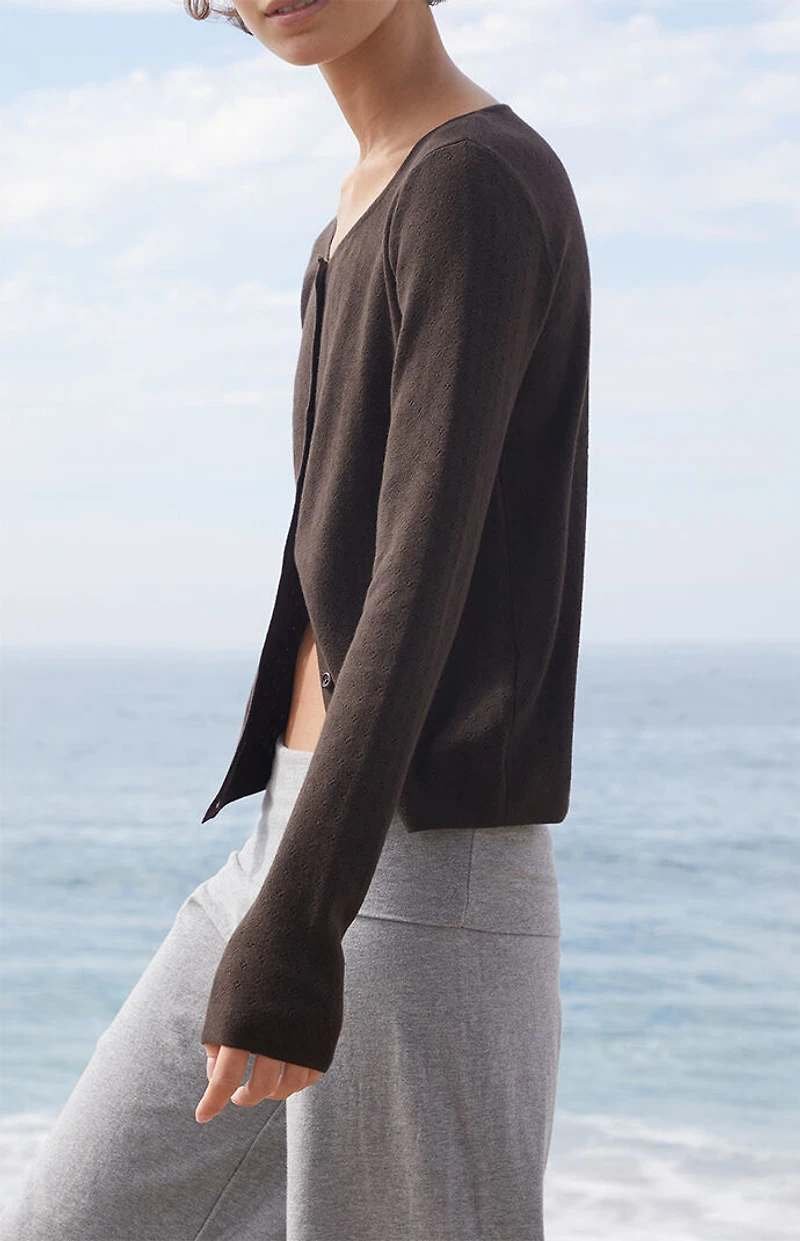 John Galt Athelia Pointelle Cardigan