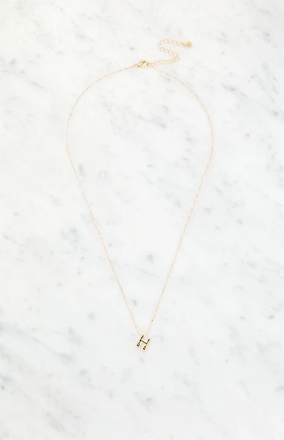 LA Hearts H Initial 14K Gold Plated Necklace
