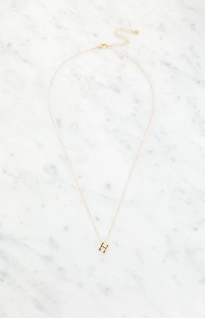 LA Hearts H Initial 14K Gold Plated Necklace
