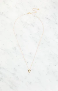 LA Hearts H Initial 14K Gold Plated Necklace