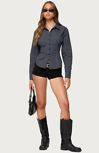 Edikted Lisbet Checkered Button Up Shirt