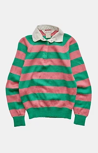 PS VINTAGE '80s Striped Long Sleeve Polo Top