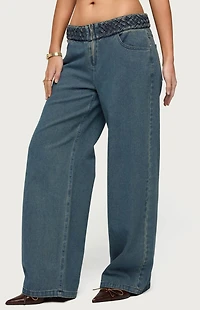 Edikted Braidey Low Rise Baggy Jeans