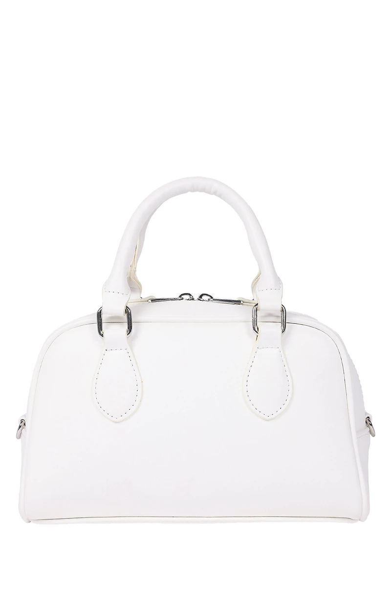 True Religion White Bombe Logo Satchel