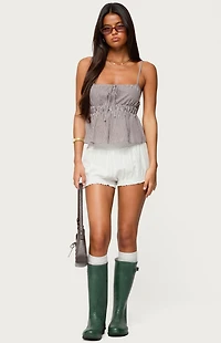 Edikted Zahara Gingham Babydoll Top