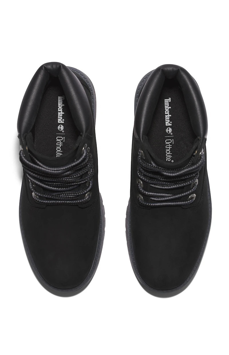 Timberland Women's Black Stone Street 6inch Lace-Up Waterproof Boots