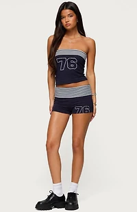 Edikted 76 Stripey Fold Over Shorts