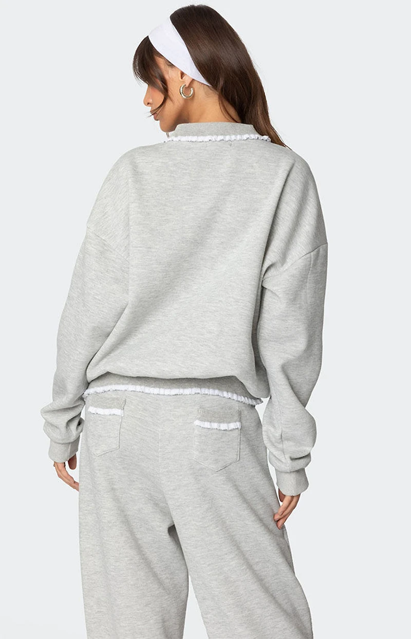 Edikted Ashtin Ruffle Trim Sweatshirt