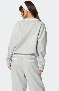 Edikted Ashtin Ruffle Trim Sweatshirt