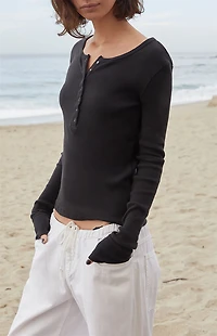 John Galt Athern Thermal Ribbed Long Sleeve Top