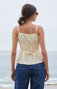 John Galt Yellow Dotted Tiffany Tank Top