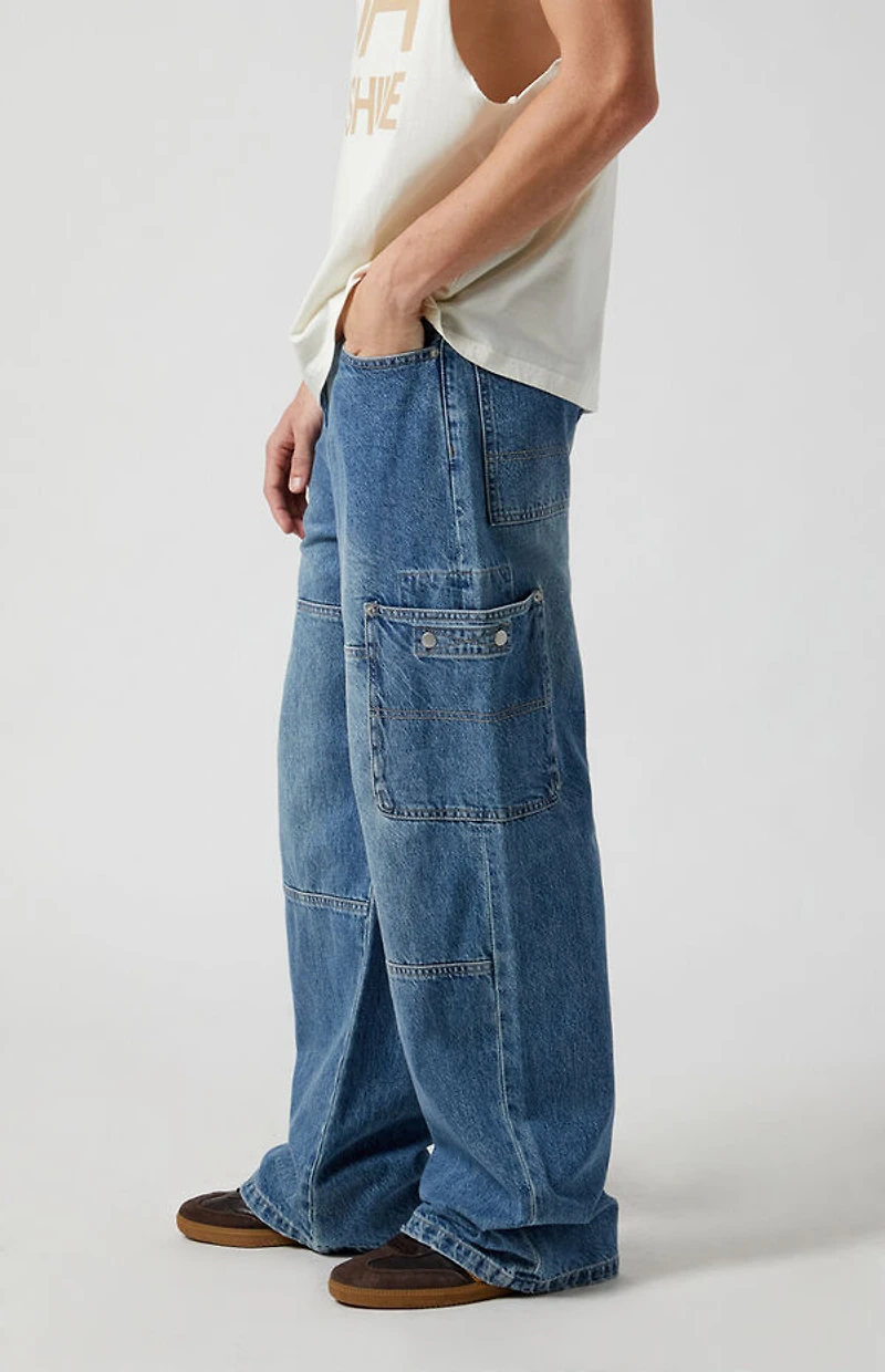 Pacsun Blake Extreme Baggy Jeans Cargo Medium Indigo