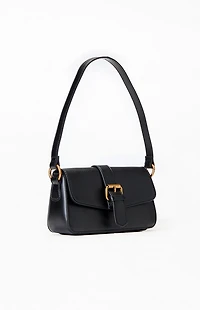John Galt Faux Leather Buckle Shoulder Bag