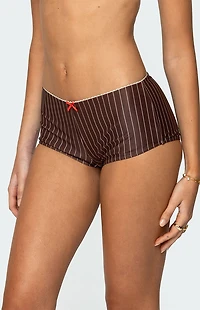 Edikted Pinstripe Boyshort Bikini Bottom