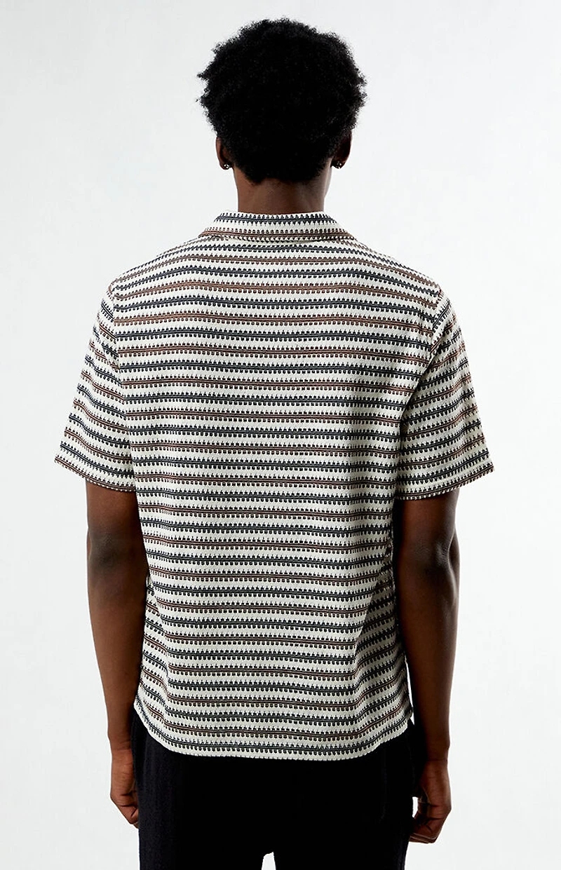 Pacsun Textured Striped Oversized Resort Camp Shirt